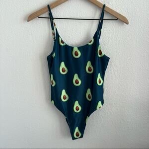 Bermies Avocado One Piece Swimsuit Avo Novelty Print Beach Pool XS